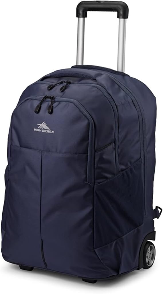 High Sierra Powerglide Pro Wheeled Backpack, Rolling Laptop Bag for Travel, Fits most 15.6 Laptops, 40L, Indigo Blue
