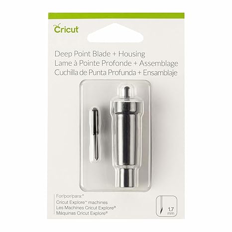 Cricut Deep - Point Blade + Housing, Cutting Blade with Deep Cut Housing | Cut Materials up to 1.5mm Thickness - For Personalized Crafts - Compatible with All Cricut Maker & Explore Machines