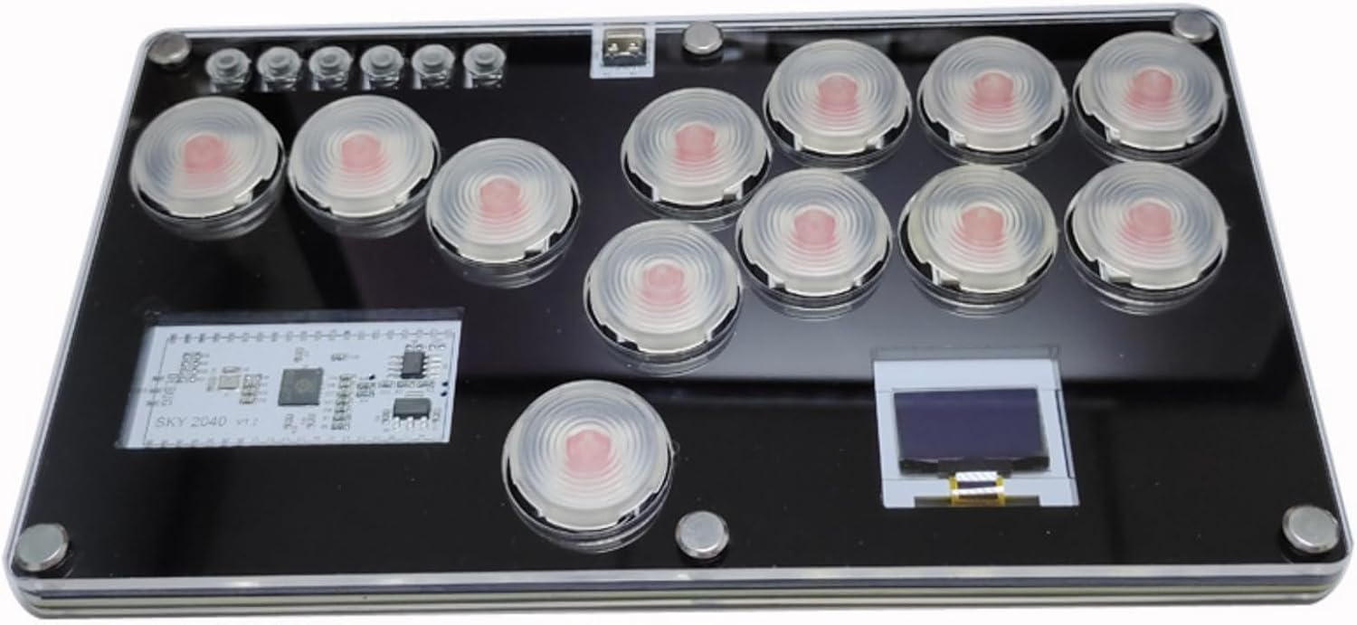 KCZZ レバーレス アーケードコントローラー レバーレスコントローラー ゲーム機 ゲームパッド 超薄型 高精度＆応答性の高いリニア薄型オプティカルスイッチ 12ボタン ゲーム機 PS4 & PC & Switch 用 スタイル5