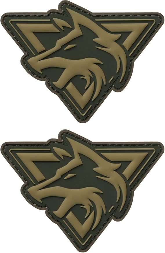 WYNEX Wolf Morale Patch Military Tactical PVC Patches for Backpack, 2 Pcs | 3D Hook and Loop Patch fit Chest Pack, Vest, Dog Harness, Hats, Molle Accessories Gear