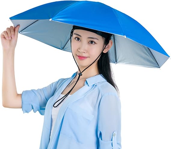 Fishing Umbrella Hat, Hands Foldable UV Protection Adjustable Headwear for Fishing Golf Camping Beach Gardening Sunshade Outdoor