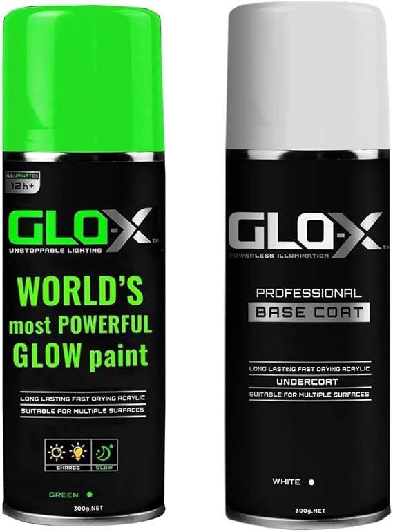 Ultimate Green Glow In The Dark Spray Paint Pack! Neon Green Glow In The Dark Spray Paint & Base Coat Bundle