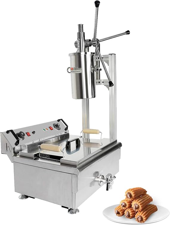 ALDKitchen Churro Making Machine | Spanish Donuts Maker | Manual Control (Churro Maker with Fryer)