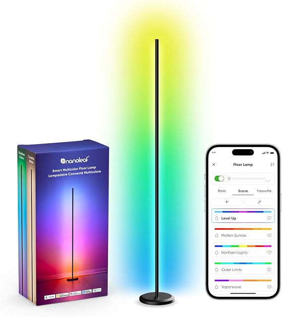 Nanoleaf LED Floor Lamp 1700lm, RGBICW Smart Corner Lamp [Energy Class F]
