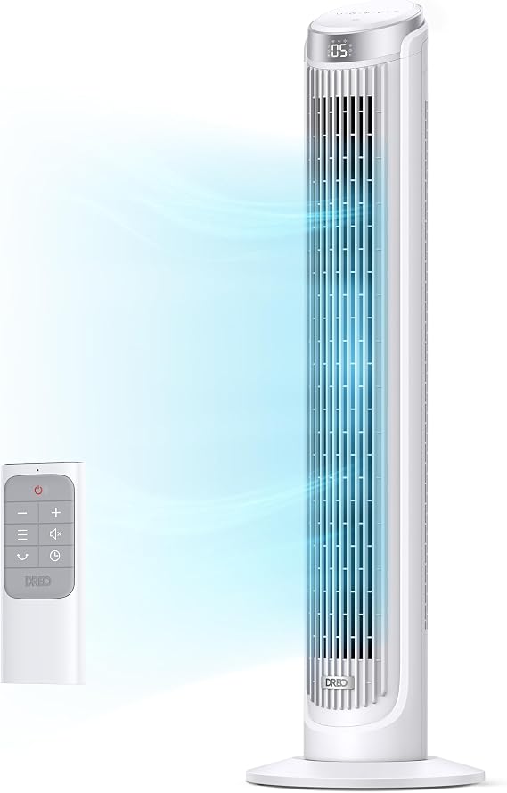 DREO Tower Fan for Bedroom, 90 Oscillating Fans that Blow Cold Air