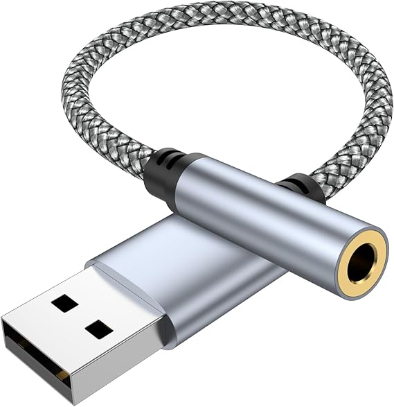Pastall USB to 3.5mm Jack Audio Adapter,USB to Audio Aux Cable for PS4/PS5