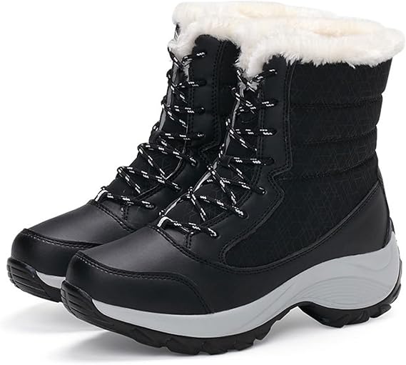 Womens boots Women Boots Waterproof Winter Shoes Women Snow Boots Platform Keep Warm Ankle Winter Boots With Thick Fur Heels