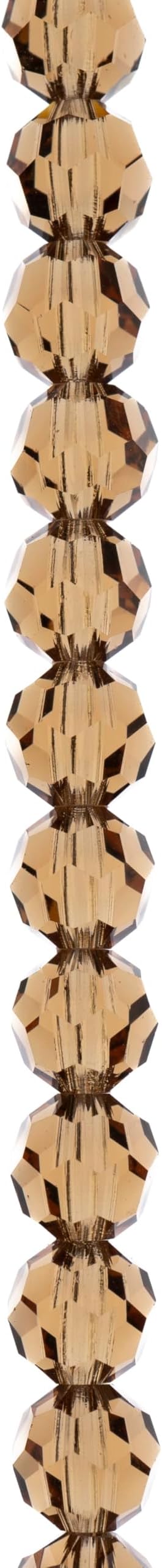 Bead Landing 6mm Preciosa Light Colorado Topaz Glass Crystal Round Beads - Faceted Glass Beads for DIY Jewelry Making, 12 Pack