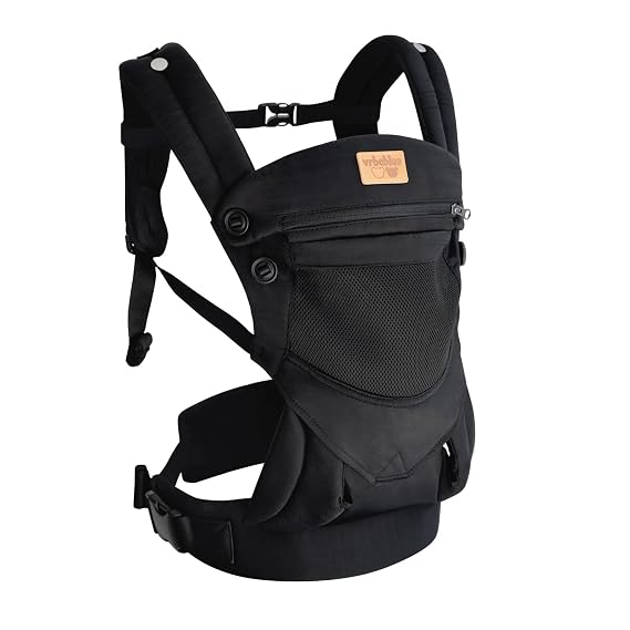 Baby Carrier Newborn to Toddler, Ergonomic Safe Soft Breathable Infant Carrier with Adjustable Head Neck Support - Outdoor Kangaroo Front & Back Carry Baby Carriers for Baby 8-40lbs (Black)