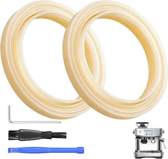 2PCS 54mm Coffee Machine Steam Ring Silicone Seal Gasket with Tools | Rubber Brew Group Gasket Compatible with Breville Espresso Machine 878/870/860/840/810/500/450 Sage 500/870/875/880/810/878