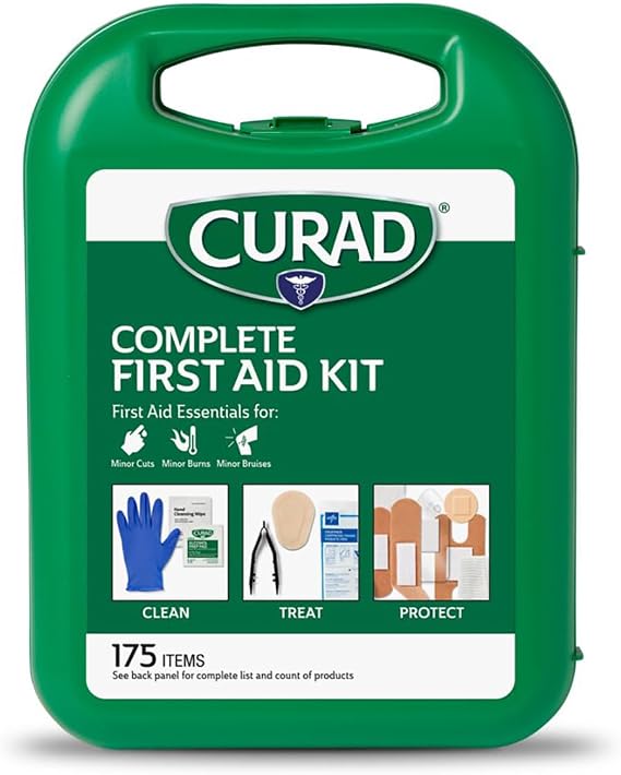 CURAD 175-Piece Complete First Aid Kit in Reusable Case, One