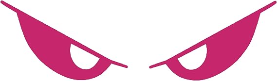 CUSHYSTORE Deep Pink Evil Eyes No Fear Decal Reflective Devil Demon Sticker 6" for Car Helmet Laptop Motorcycle