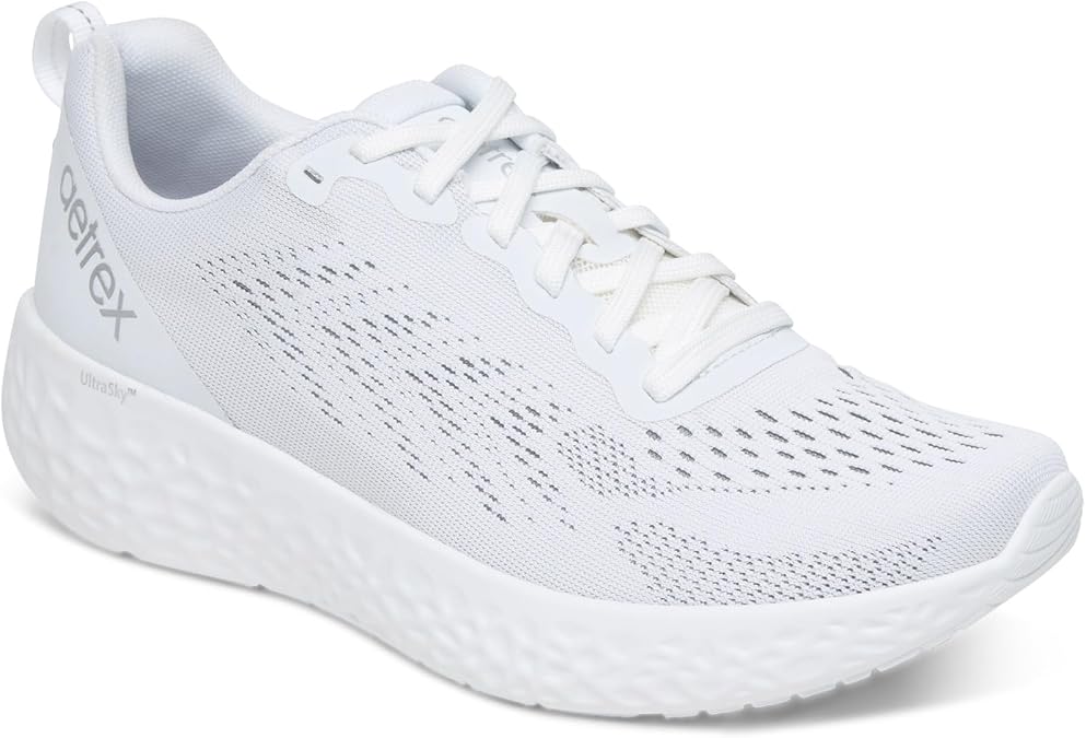 Aetrex Women's Danika Orthopedic Arch Support Sneakers Breathable Mesh Sneakers for Women Walking Shoes Extra Padded Heel with Lace Up for All-Day Comfort