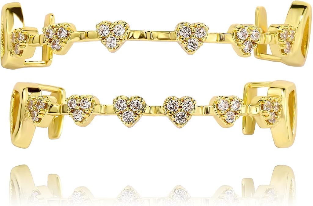 TOPGRILLZ Heart Vampire Teeth Grillz for Women