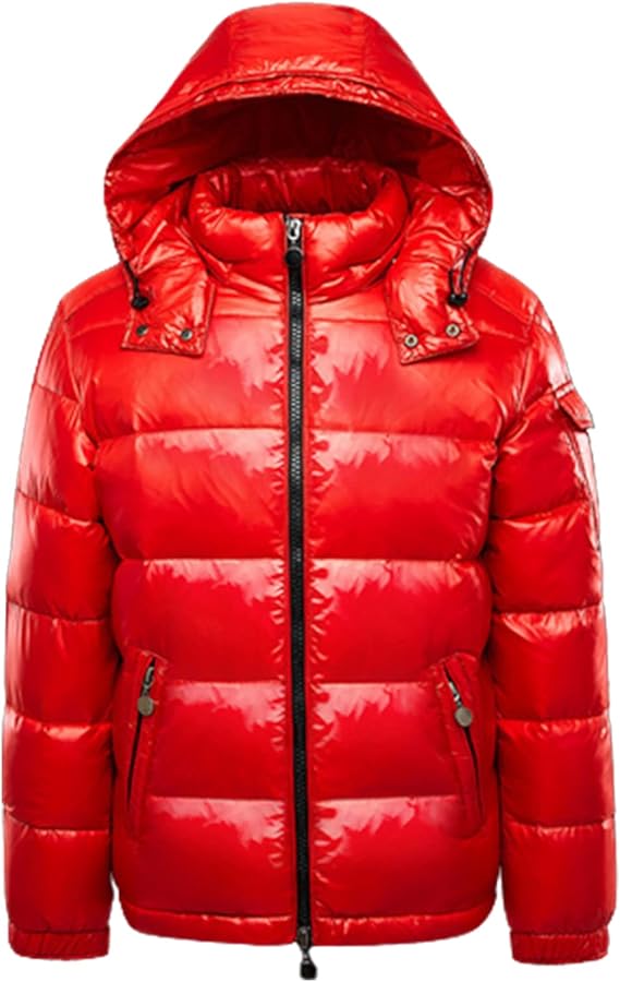 Winter Thicken Down Jackets For Men and Women Short Shiny White Duck Down Jacket Hooded Puffer Coat