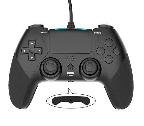Wired Controller Gamepad for Playstation 4 with Advanced Programming Buttons Dual Vibration Shock Joystick Gamepad for PS4/PS4 Slim/PS4 Pro and PC (Black)