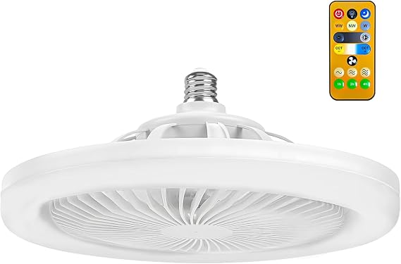 Led Light Ceiling Fan - 3 Different Light Modes, 3 Level Powerful Fan Modes, Remote Control, Quiet Operation, Adjustable Brightness Adjustment, Easy Installation, Led Light Ceiling Propeller Fan [Energy Class A++]