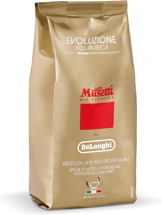 Musetti for De'Longhi Delonghi Coffee Beans Evolution MB250-EV Musetti Whole Bean 250g Arabica 100% Espresso Cappuccino Cafe Latte Regular Coffee Made in Italy'