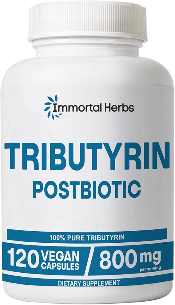 Tributyrin Supplement 800mg, Advanced Butyrate Form, 55% Standardized, More Effective Delivery Than Sodium Butyrate, 120 Capsules, Non-GMO & Gluten Free Postbiotic Supplement