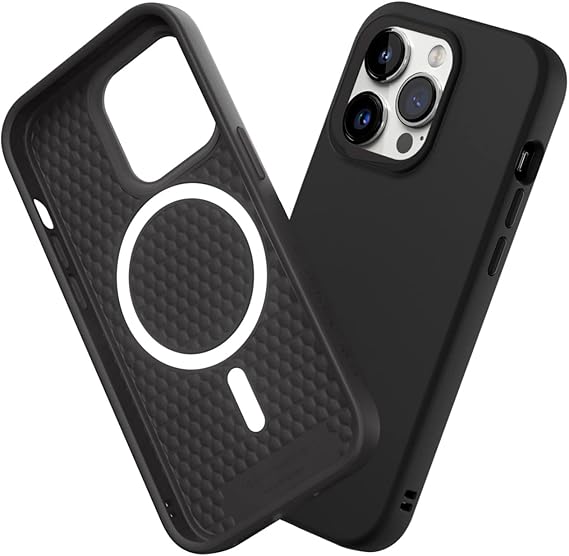 RHINOSHIELD Case Compatible with [iPhone 14 Pro] | SolidSuit Compatible with Magsafe - Shock Absorbent Slim Design Protective Cover with Premium Matte Finish 3.5M Drop Protection - Classic Black