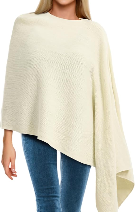 Hercicy Women Knit Poncho Lightweight Shawl Wrap Sweater