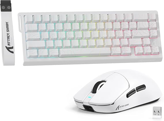 ATTACK SHARK X68 PROHE & X8SE Rapid Trigger Keyboard, 3 Modes Connection, 2.4 G, Bluetooth, USB-C Wired, 8 KHz, Gaming Keyboard, Rapid Trigger, Equipped with Adjustable Actuations, RT0.01 mm, TKL