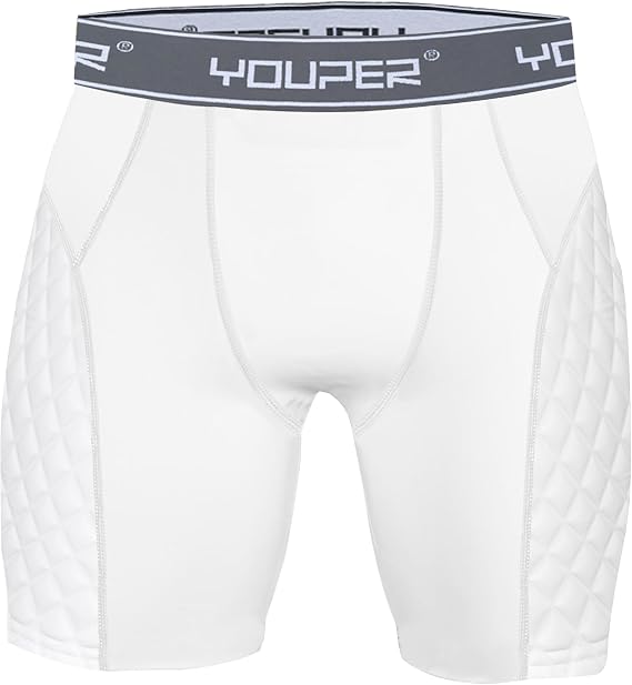Youper Youth Elite Compression Padded Sliding Shorts w/Cup Pocket for Baseball, Football