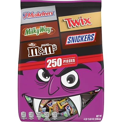 SNICKERS, M&MS, TWIX, MILKY WAY & 3 MUSKETEERS Assorted Milk Chocolate Bulk Candy Variety Pack, 77.63 oz Bag