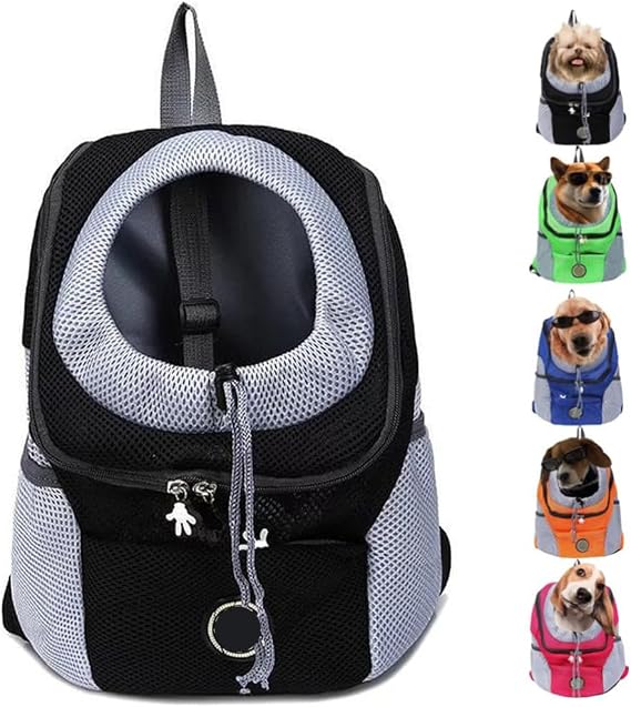 Dog Carrier Backpack, Summer Dog Backpack,Breathable Dog Backpack Carrier for Small Medium Dogs Cats 0-26 Lbs,Travel Dog Packs for Hiking Walking Biking Camping (L(7-12kg),Black)