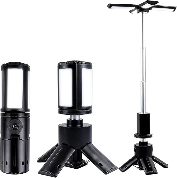 aiGear Rechargeable Camping Lantern, 3000LM Telescopic Light with Stand