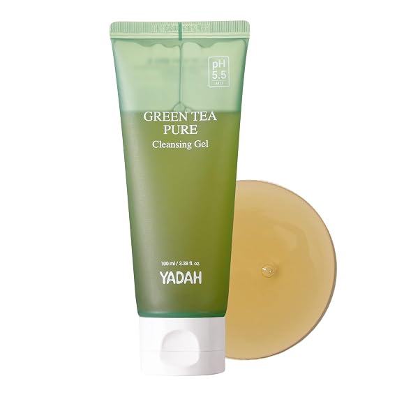 YADAH Green Tea Pure Cleansing Gel, 3.4 fl oz, pH-Balanced Vegan