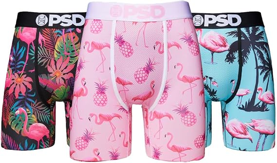 PSD Men's Metallic Ctn Sld 5i 3pk Boxer Briefs