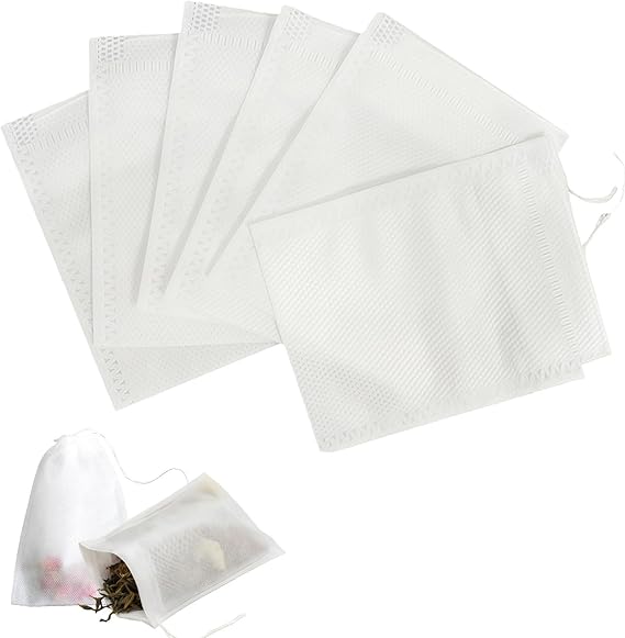Reusable Tea Filter Bags with Drawstring, Empty Loose Leaf Tea Bags 5 * 7cm