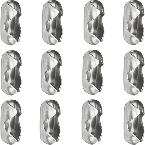 20pcs 10# (4.5mm) Blinds Pull Cord Connector Stainless Steel Ball Chain Connector Clasps Fit for Beaded Ball Chain Silver Tone