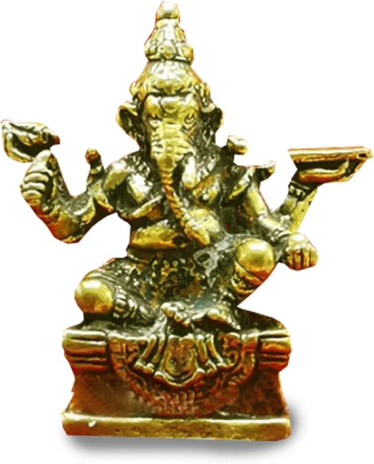 Jewelry Amulets Lord Ganesh Ganesha Deity Great God Thai Hindu Mini Brass Amulet Remove Obstacle