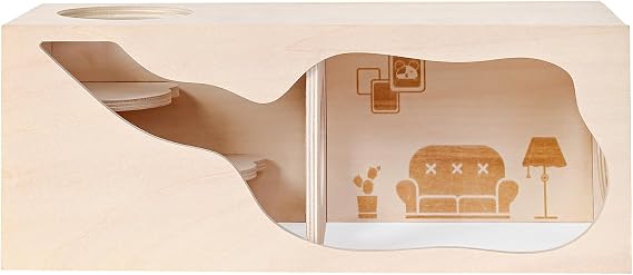 Marchul Hamster Burrow Hamster Hideout Wooden House Chamber Small Animals Pets Tunnel Exploring Toys for Dwarf Hamsters, Syrian Hamsters, Gerbils, Hedgehogs, Rats, Mice (Livingroom)