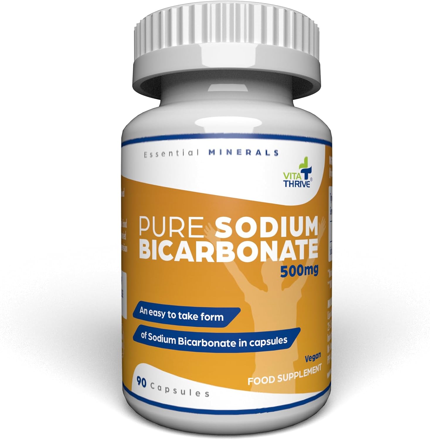 VitaThrive® Sodium Bicarbonate 500mg Capsules – High Strength Baking Soda Supplement for Fitness, Acid Balance, Endurance & Daily Wellness Support – Vegan Capsules – 90 Capsules