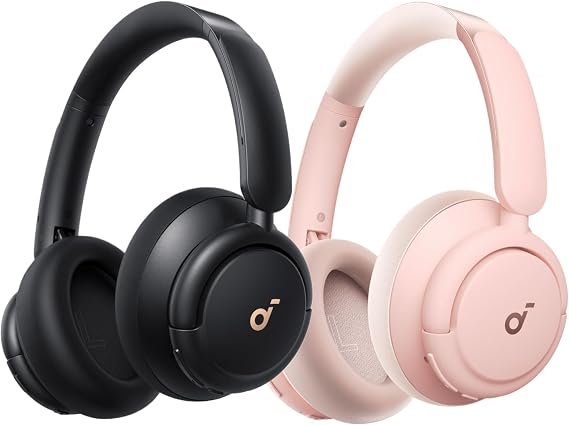 Soundcore Q30 by Anker, Hybrid Active Noise Cancelling Headphones, Multiple Modes, Hi-Res Audio, Custom EQ via App, 50H Playtime, Comfortable Fit, Bluetooth, Multipoint Connection.(Black & Pink)