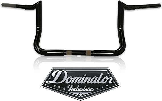 Dominator Industries 1 1/4 Inch Meathook Bagger Ape, 10 Inch Rise, Gloss Black Compatible With 1996-2023 Electra Glide (FLH), Electra Glide Classic (FLHTC), and Street Glide (FLHX)
