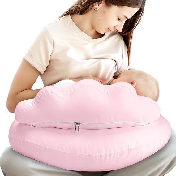 PILLANI Nursing Pillow for Breastfeeding, Breast Feeding Pillow with Security Fence for Enhanced Comfort, Baby Registry Search, Removable Cotton