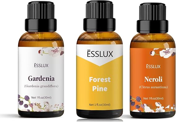 ESSLUX Neroli & Forest Pine Fragrance Oil, Gardenia Essential Oils for Diffuser, Candle Soap Making Clean Fresh Scents, Aromatherapy Scented Massage, Perfume for Humidifier Home Fragrance