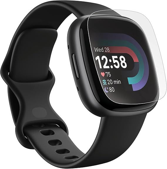 ZAGG InvisibleShield Fusion Compatible with Fitbit Versa 4 and Sense 2 - Engineered Hybrid Glass - Screen Protector