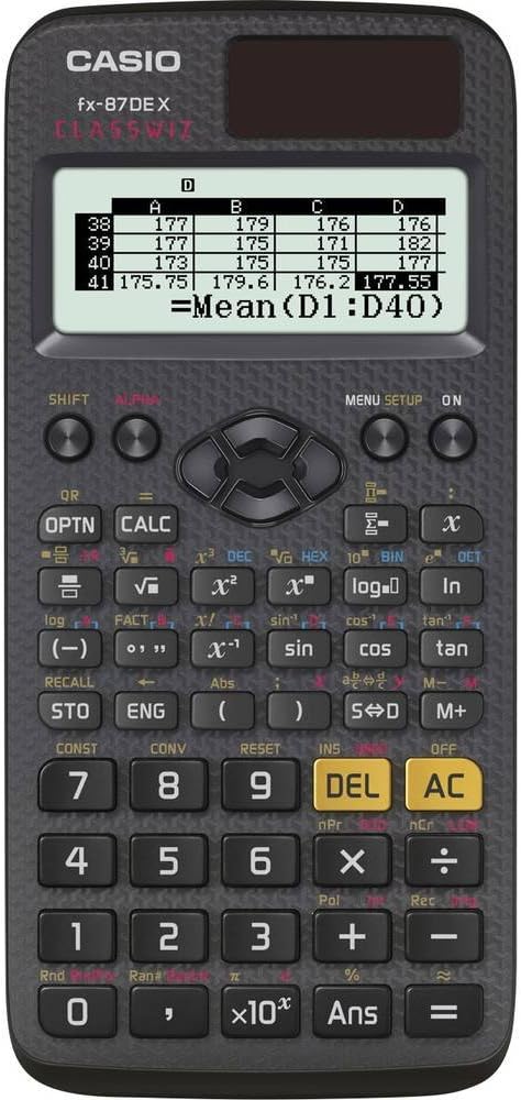 Casio ClassWiz Casio FX-87DE X Scientific Calculator (593 functions, function cobyce QR, LC-Display Black)