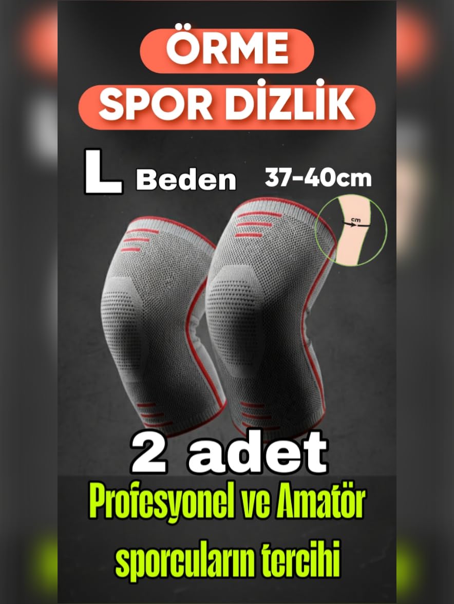 L beden 2 Li Set 3D Örme Sporcu Dizlik – Ağrı Azaltıcı, Diz Koruyucu Nefes Alabilir, Kompresyon Destekli, Kaymaz, voleybol,fitnes,basketbol,doğa sporları