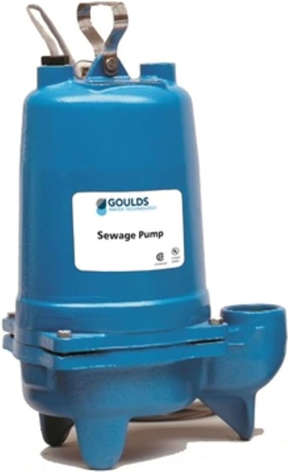 Goulds WS0311BF Submersible Sewage Pump, 1/3 HP, Single Phase, 115 V, 10.7 Max Amps