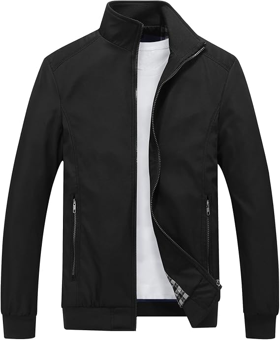 Lamgool Mens Lightweight Jackets Light Windbreaker Casual Flight Jackets Spring Fall Active Coat Outwear