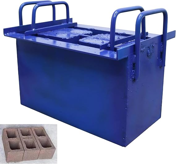 INTBUYING Concrete Brick Making Machine, Manual Hollow Soil Block Brick Forming Machine 220V, Brick Size 15.3X7.7X7.4inch(390x190x190mm)