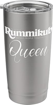 Rummikub Queen White Script Logo Stainless Steel Insulated Tumbler