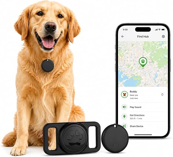 GPS Collar for Dogs,Pet Tracker (Android Only) Smart tag,Waterproof Compatible with Google Find My,No Monthly Fee,Advanced Tracking Solution Smart Collar for Pet Safety Ideal Small Large Dogs