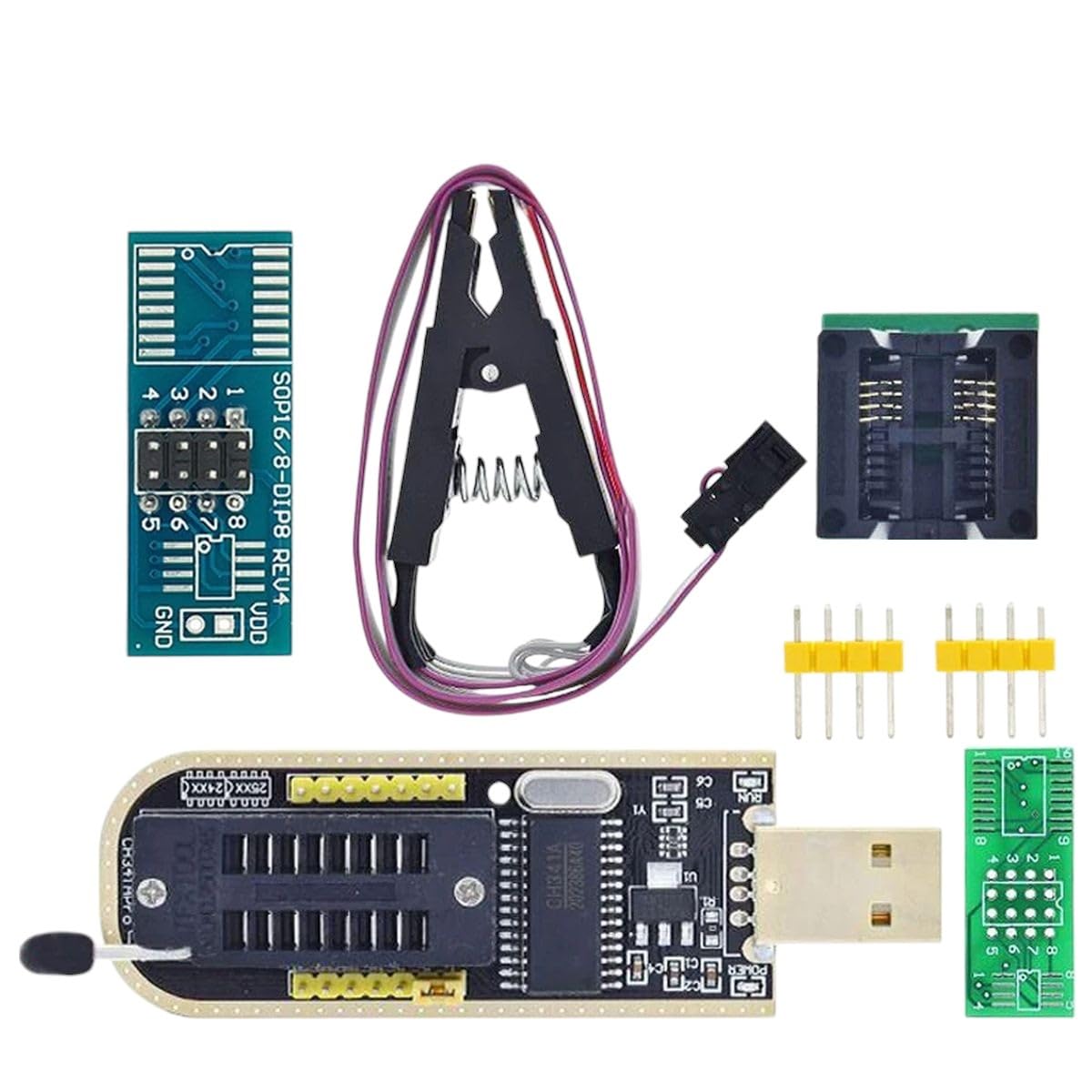 CH341A XTW100 24 25 Series Eeprom Flash Bios CH341 Usab Programmer Module  SOIC8 SOP8 Test Clip for 93CXX25CXX24CXX New 2025 Arrival High Reliable Electronic Component, Stable Performance